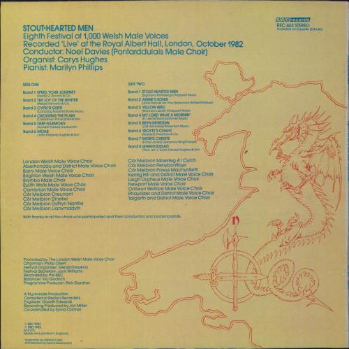 Various-Classical & Orchestral Stout-Hearted Men - Eighth Festival Of 1000 Welsh Male Voices vinyl LP album (LP record) UK VAFLPST831773