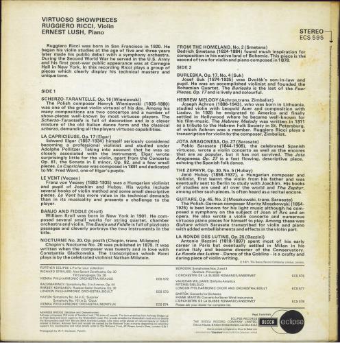 Various-Classical & Orchestral Virtuoso Showpieces vinyl LP album (LP record) UK VAFLPVI826117