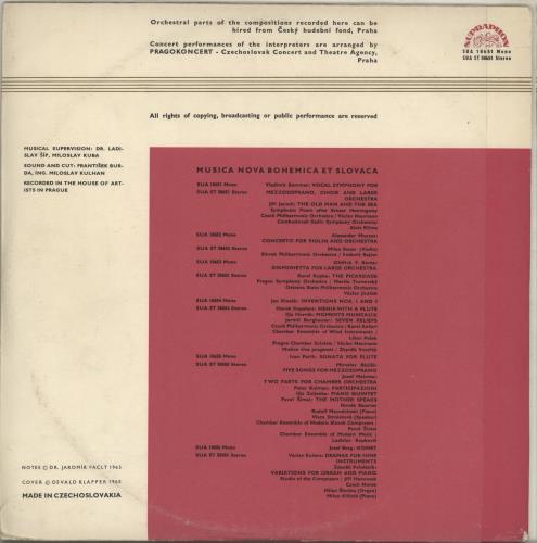 Various-Classical & Orchestral Vladimr Sommer: The Vocal Symphony / Jir Jaroch: The Old Man And The Sea vinyl LP album (LP record) Czech VAFLPVL765186