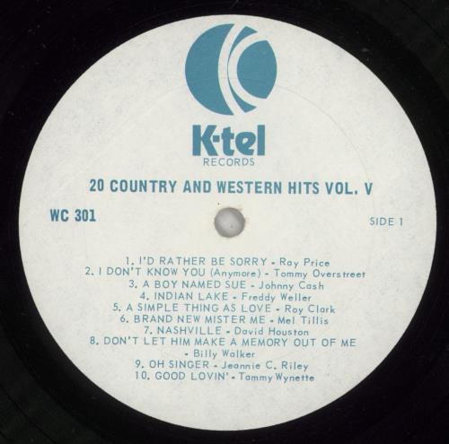 Various-Country 20 Country & Western Hits Vol.5 vinyl LP album (LP record) Canadian CVALPCO872922