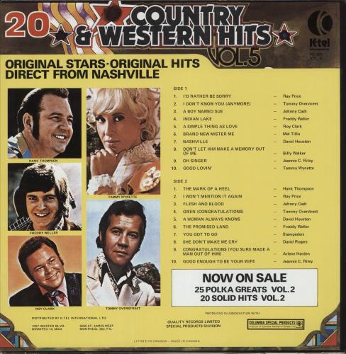 Various-Country 20 Country & Western Hits Vol.5 vinyl LP album (LP record) Canadian CVALPCO872922