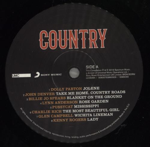 Various-Country Country 2-LP vinyl record set (Double LP Album) UK CVA2LCO879378