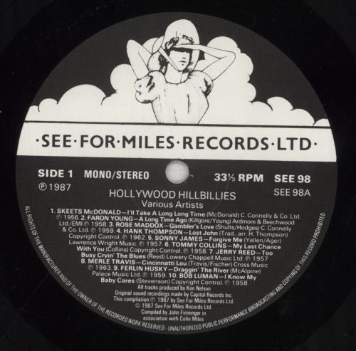 Various-Country Hollywood Hillbillies vinyl LP album (LP record) UK CVALPHO855328