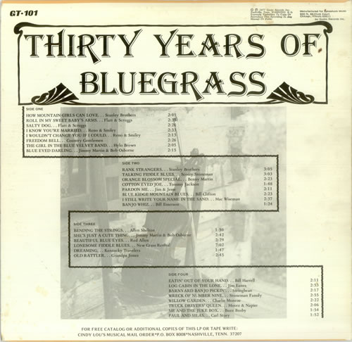 Various-Country Thirty Years Of Bluegrass 2-LP vinyl record set (Double LP Album) US CVA2LTH450893