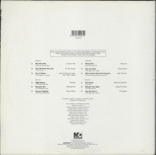Various-Dance Classic House Mastercuts Volume 3 2-LP vinyl record set (Double LP Album) UK D.V2LCL867268