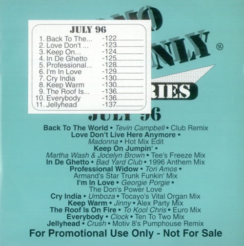 Various-Dance Club Series July '96 CD album (CDLP) US D.VCDCL113955