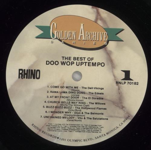 Various-Doo-Wop & Vocal The Best Of Doo Wop Uptempo vinyl LP album (LP record) US VGTLPTH882284
