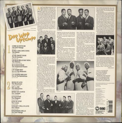 Various-Doo-Wop & Vocal The Best Of Doo Wop Uptempo vinyl LP album (LP record) US VGTLPTH882284