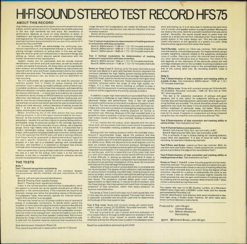 Various-Educational, Informational & Historical Hi-Fi Sound Stereo Test Record vinyl LP album (LP record) UK VBZLPHI795520