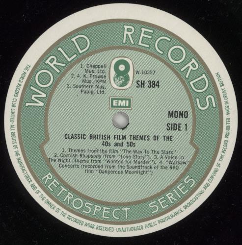 Various-Film, Radio, Theatre & TV Classic British Film Themes Of The 40's & 50's vinyl LP album (LP record) UK FVALPCL623620