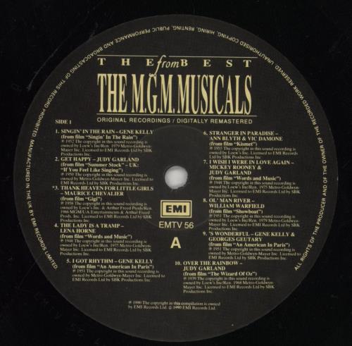Various-Film, Radio, Theatre & TV The Best From The M.G.M. Musicals vinyl LP album (LP record) UK FVALPTH647608