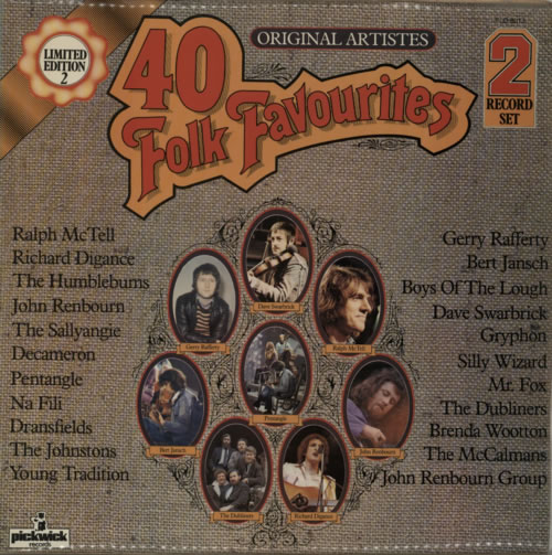 Various-Folk 40 Folk Favourites 2-LP vinyl record set (Double LP Album) UK V-F2LFO620180