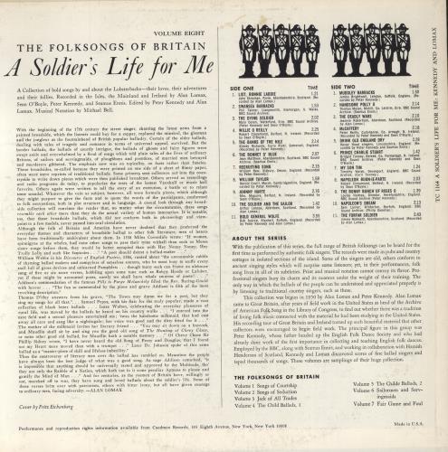 Various-Folk A Soldier's Life For Me vinyl LP album (LP record) US V-FLPAS797555
