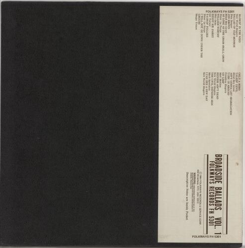 Various-Folk Broadside Ballads Vol. 1 vinyl LP album (LP record) US V-FLPBR719938