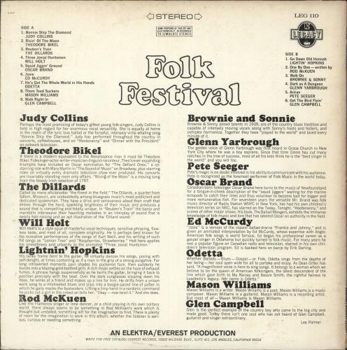 Various-Folk Folk Festival vinyl LP album (LP record) US V-FLPFO719392
