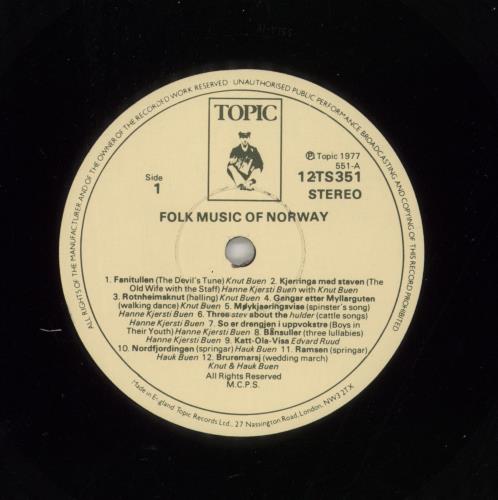 Various-Folk Folk Music Of Norway vinyl LP album (LP record) UK V-FLPFO502219