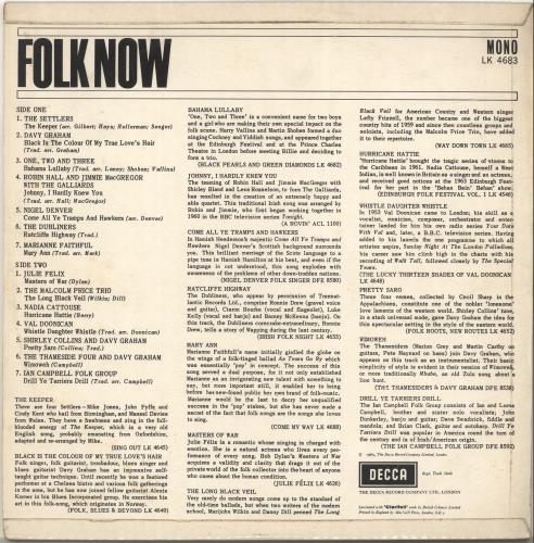 Various-Folk Folk Now vinyl LP album (LP record) UK V-FLPFO696883