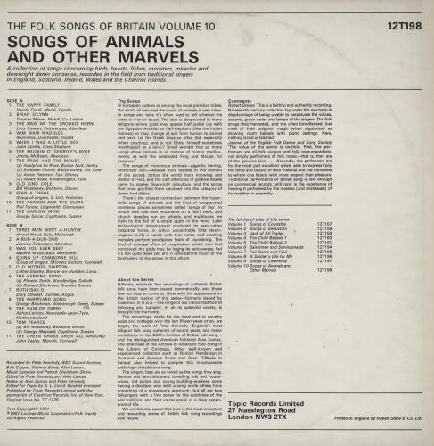 Various-Folk Songs Of Animals And Other Marvels vinyl LP album (LP record) UK V-FLPSO751458
