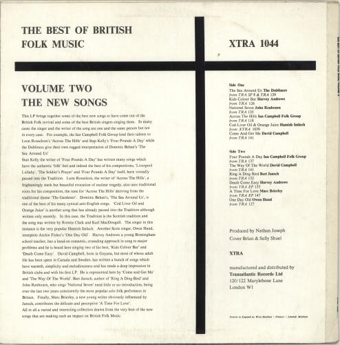 Various-Folk The Best Of British Folk Music Volume 2 .The New Songs vinyl LP album (LP record) UK V-FLPTH691771