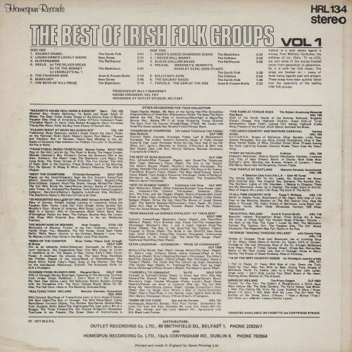 Various-Folk The Best Of Irish Folk Groups Vol. 1 vinyl LP album (LP record) Irish V-FLPTH759337