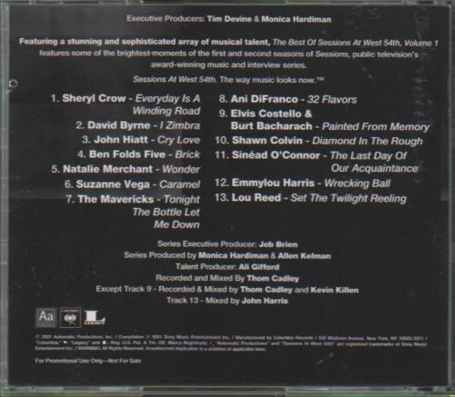 Various-Folk The Best Of Sessions At West 54th - Vol 1 CD album (CDLP) US V-FCDTH187164