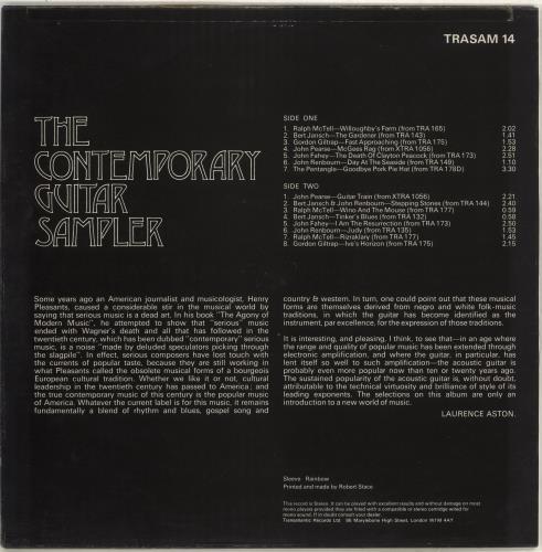 Various-Folk The Contemporary Guitar Sampler vinyl LP album (LP record) UK V-FLPTH712509