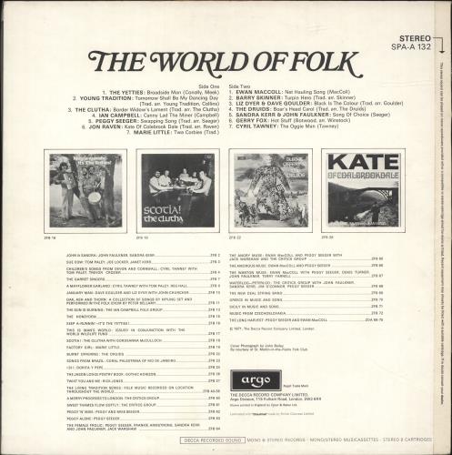 Various-Folk The World Of Folk Vol 1 & 2 2-LP vinyl record set (Double LP Album) UK V-F2LTH691989