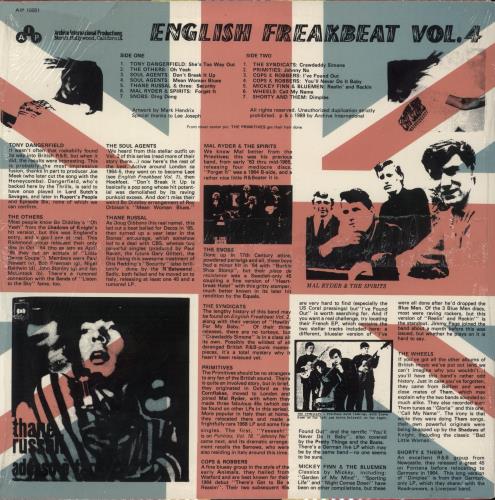 Various-Garage Psych English Freakbeat Volume 4 vinyl LP album (LP record) US 7I7LPEN875944