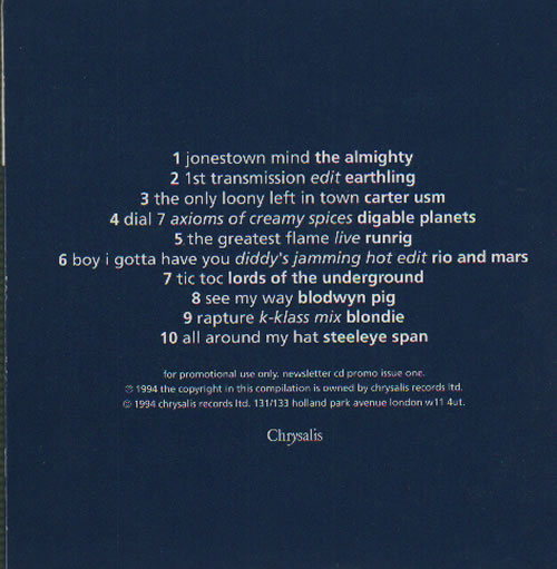 Various-Indie Chrysalis News Letter CD album (CDLP) UK I-VCDCH50862