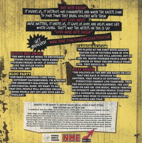 Various-Indie Love Music Hate Racism 2-LP vinyl record set (Double LP Album) UK I-V2LLO489790