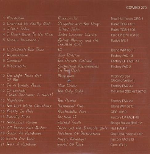 Various-Indie Zero: A Martin Hannet Story 1977-1991 CD-R acetate US I-VCRZE434429