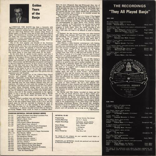 Various-Jazz They All Played Banjo vinyl LP album (LP record) UK V-JLPTH689748