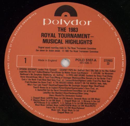 Various-Military Bands The 1983 Royal Tournament - Musical Highlights vinyl LP album (LP record) UK VRBLPTH693461