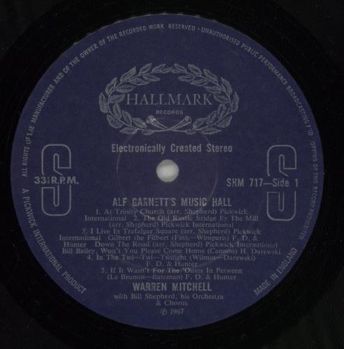 Various-Music Hall & Variety Alf Garnett's Music Hall vinyl LP album (LP record) UK VMHLPAL874313