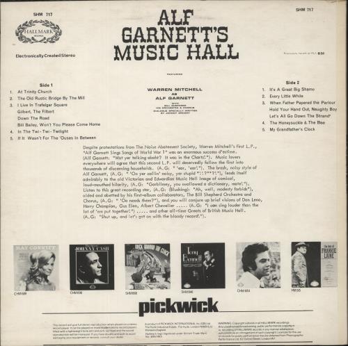 Various-Music Hall & Variety Alf Garnett's Music Hall vinyl LP album (LP record) UK VMHLPAL874313