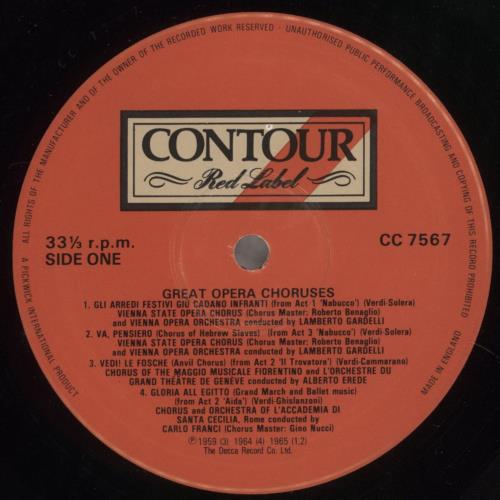 Various-Opera Great Opera Choruses vinyl LP album (LP record) UK VC8LPGR685722