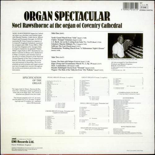 Various-Organs Organ Spectacular vinyl LP album (LP record) UK OGNLPOR527597