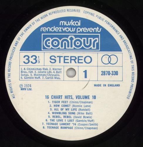 Various-Pop 16 Chart Hits Volume 10 vinyl LP album (LP record) UK 7VALPCH864539