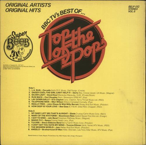 Various-Pop BBC TV's Best Of... Top Of The Pops Vol. 6 vinyl LP album (LP record) UK 7VALPBB710081