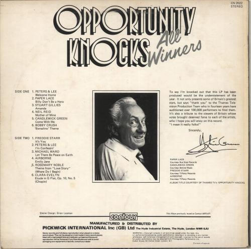 Various-Pop Opportunity Knocks All Winners vinyl LP album (LP record) UK 7VALPOP729899