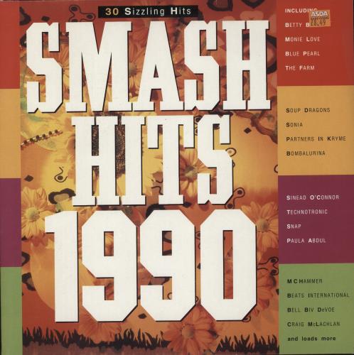 Various-Pop Smash Hits 1990 2-LP vinyl record set (Double LP Album) UK 7VA2LSM744092