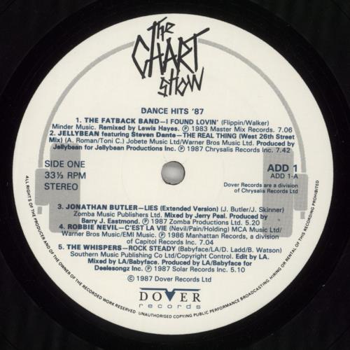 Various-Pop The Chart Show - Dance Hits '87 2-LP vinyl record set (Double LP Album) UK 7VA2LTH708193