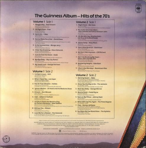 Various-Pop The Guinness Album - Hits Of The 70's - Hype Stickered Sleeve 2-LP vinyl record set (Double LP Album) UK 7VA2LTH806197