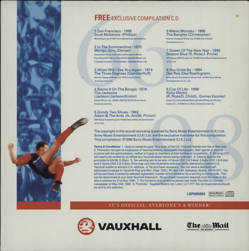 Various-Pop The World Cup Years 66-95 CD album (CDLP) UK 7VACDTH641104