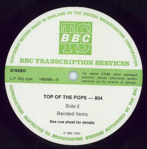 Various-Pop Top Of The Pops 804 vinyl LP album (LP record) UK 7VALPTO799210