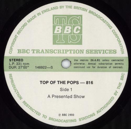 Various-Pop Top Of The Pops 816 vinyl LP album (LP record) UK 7VALPTO799026