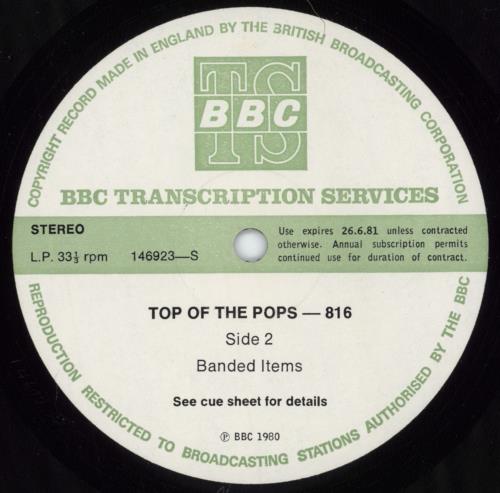 Various-Pop Top Of The Pops 816 vinyl LP album (LP record) UK 7VALPTO799026