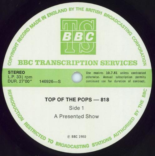 Various-Pop Top Of The Pops 818 vinyl LP album (LP record) UK 7VALPTO799316