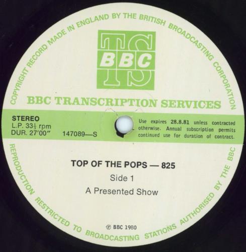 Various-Pop Top Of The Pops 825 vinyl LP album (LP record) UK 7VALPTO799280