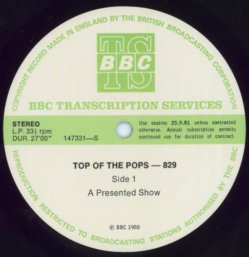 Various-Pop Top Of The Pops 829 vinyl LP album (LP record) UK 7VALPTO799263